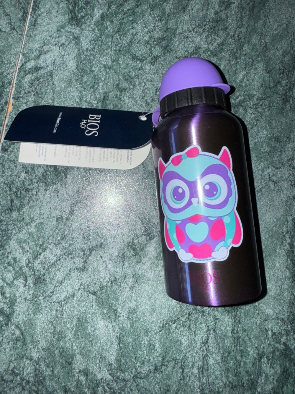 BIOS H20 Water Bottle with Owl Design